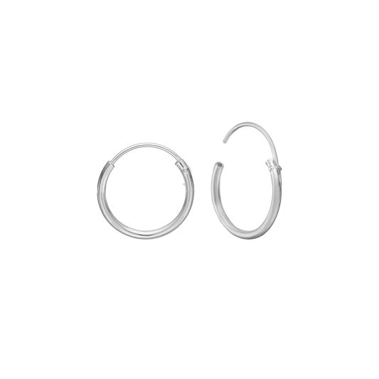 Creoler Rhodineret Sterling Sølv 15 mm Med Vippelås Tråd 1,2 mm