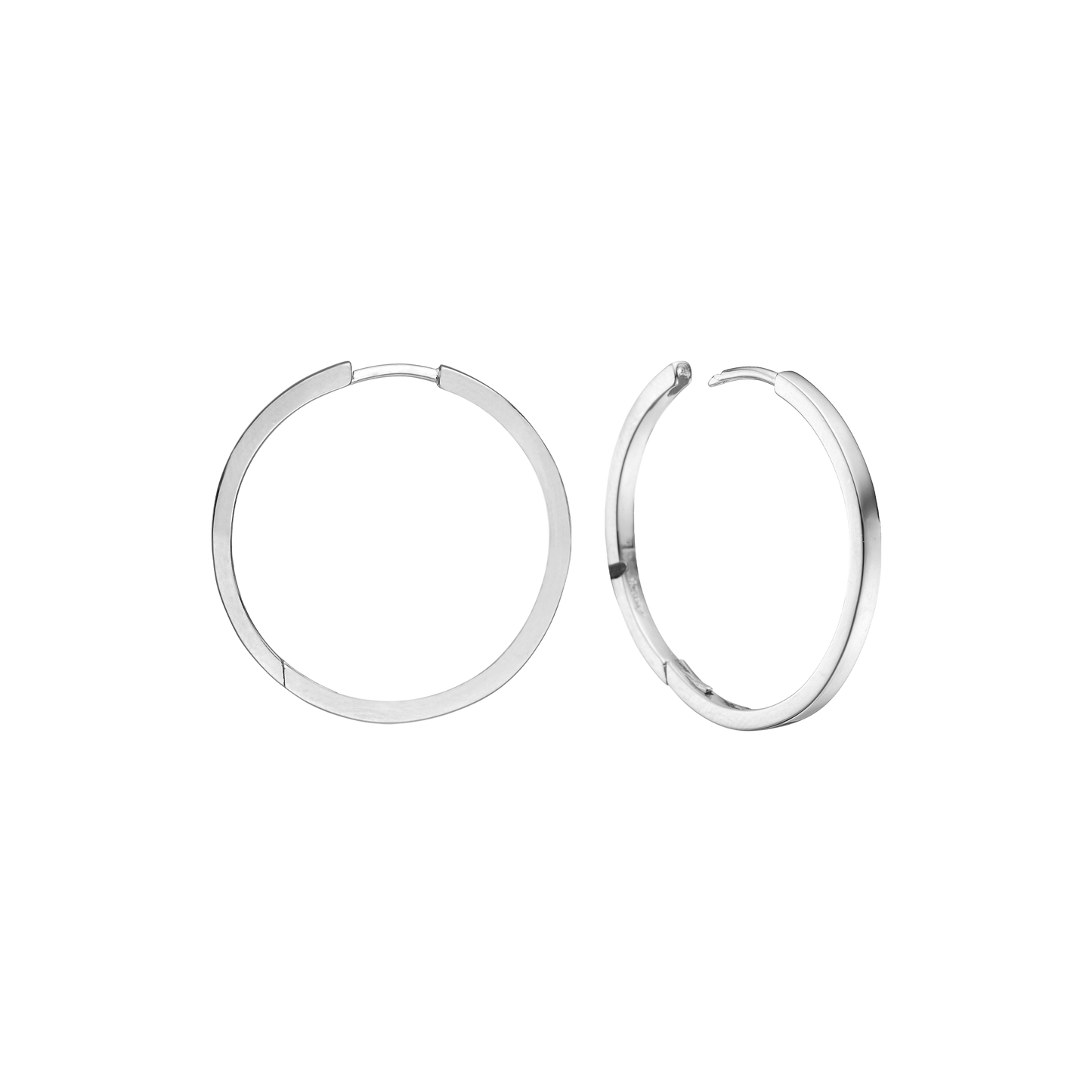 Creoler Rhodineret Sterling Sølv 20 mm Med Vippelås Tråd 2 mm