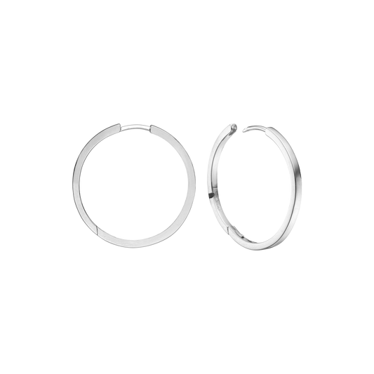 Creoler Rhodineret Sterling Sølv 20 mm Med Vippelås Tråd 2 mm