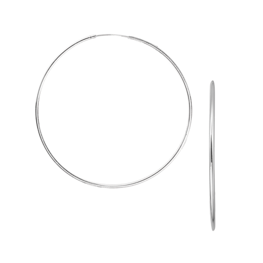 Creoler Rhodineret Sterling Sølv 55 mm Med Vippelås Tråd 1,2 mm