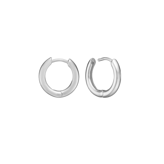 Creoler Rhodineret Sterling Sølv 13,5 mm Med Vippelås Tråd 2,7 mm