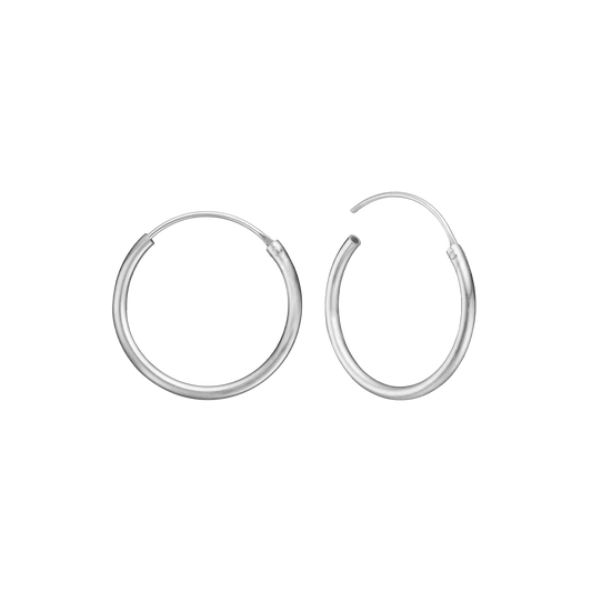 Creoler Rhodineret Sterling Sølv 19 mm Med Vippelås Tråd 1,5 mm