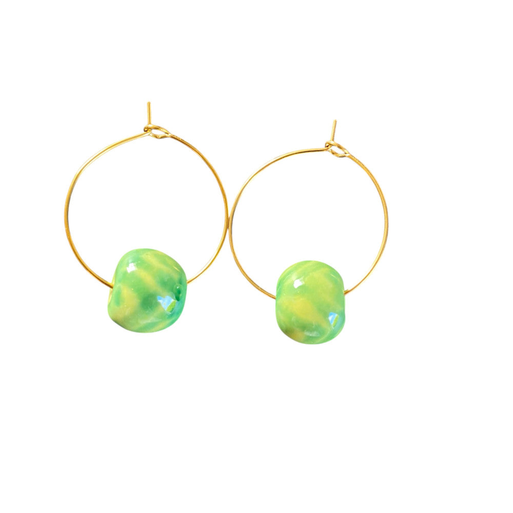 Unika øreringe - Green star art
