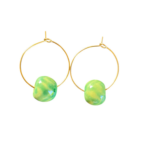 Unika øreringe - Green star art