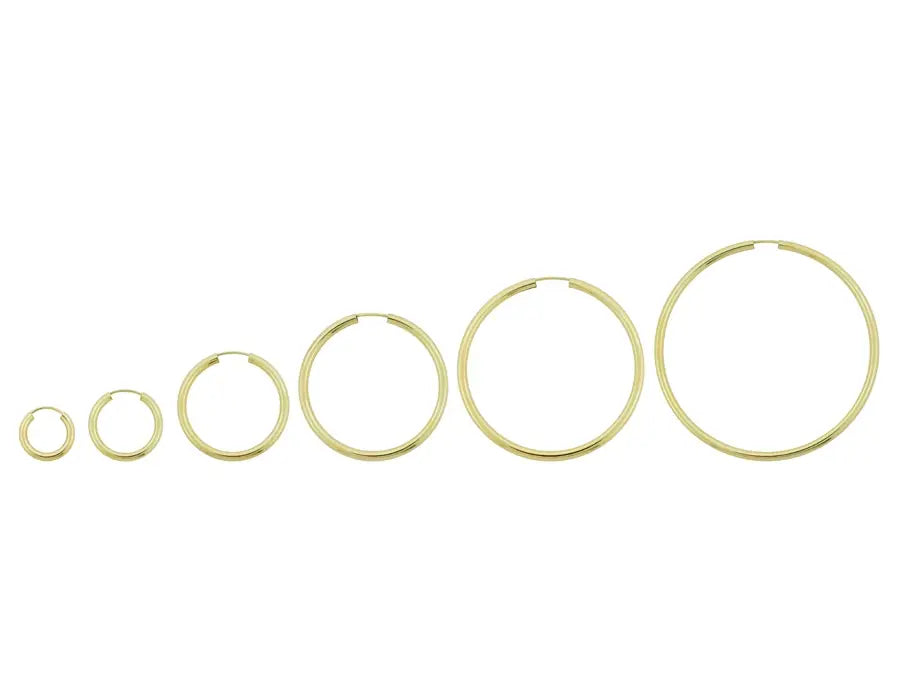 Creoler hoops i 8 karat guld 2.5 mm. Dia. 15.0 - 60.0 mm.