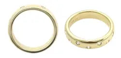 Fingerring i 14 kt guld med 7 diamanter