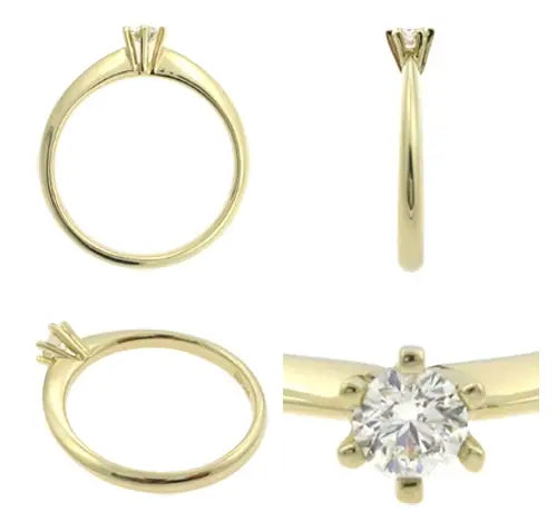 Diamantring, 14 kt rødguld, 0.20 ct. diamant.