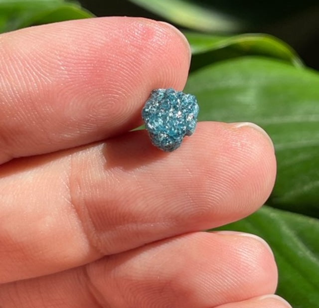 Diamantkrystal, rå uslebet, blå, 3.50 ct