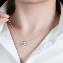 Labgrown Moissanite Pendant Necklace With Certificate -  925 Silver
