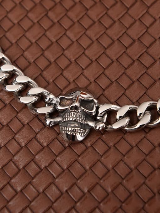 titanium/steel -  skull  bracelet