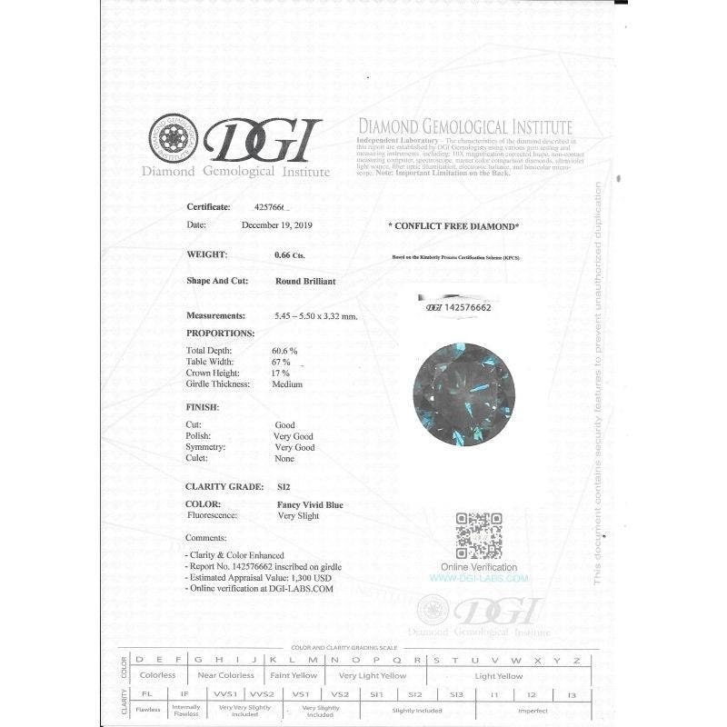0.66 Carat Round Diamond