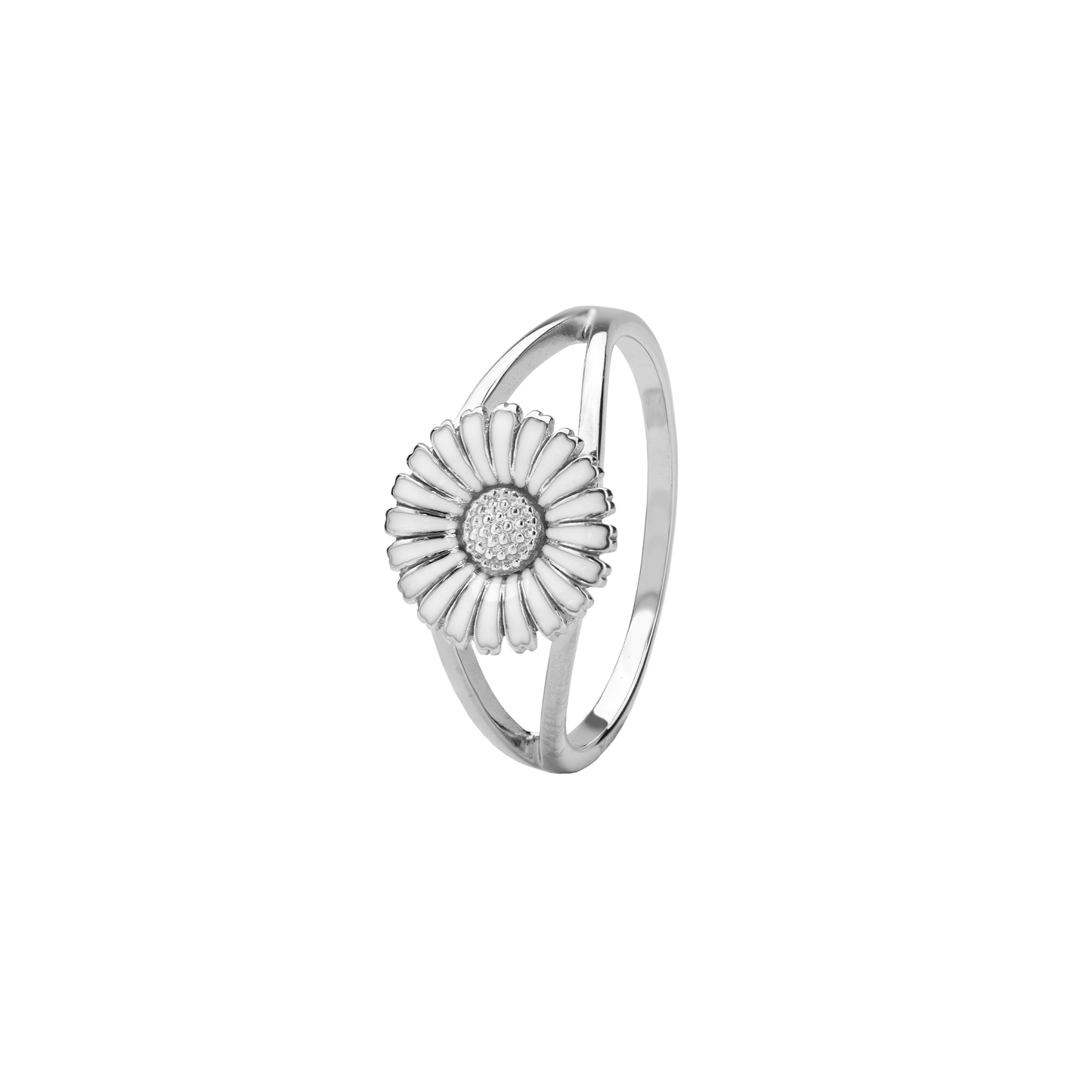 Ring Marguerit Hvid 10 mm Sterling Sølv