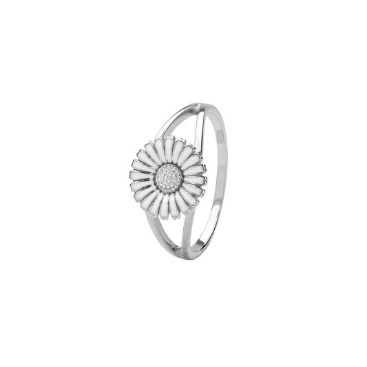 Ring Marguerit Hvid 10 mm Sterling Sølv
