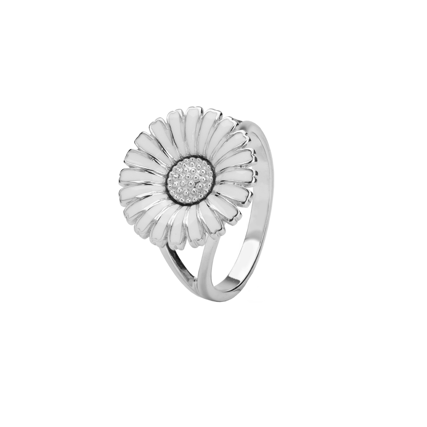 Ring Marguerit Hvid 15 mm Sterling Sølv