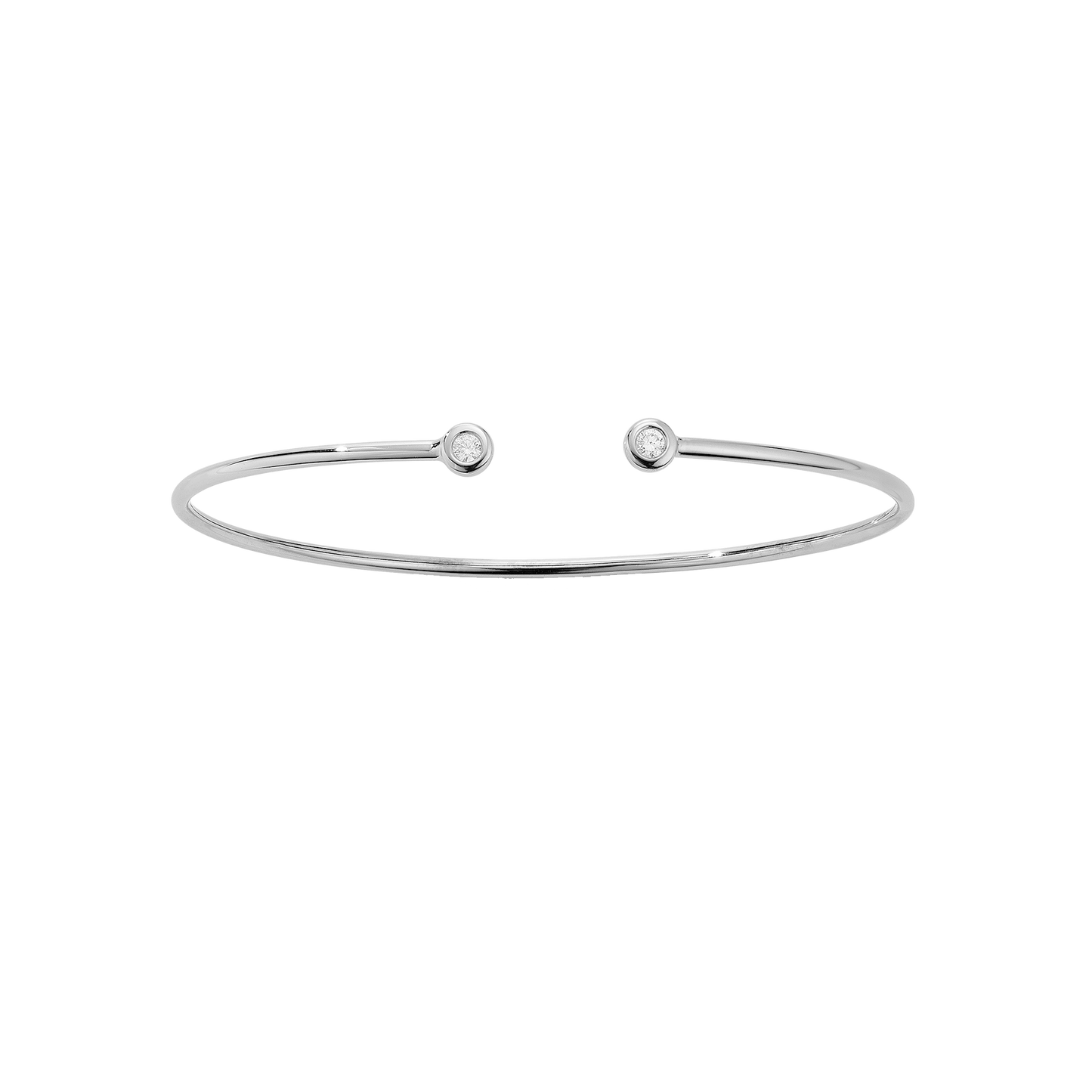 Armring 14 Karat Hvidguld Med 2x0,05 ct W/SI Diamanter
