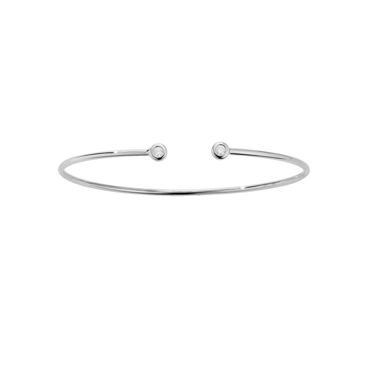 Armring 14 Karat Hvidguld Med 2x0,05 ct W/SI Diamanter