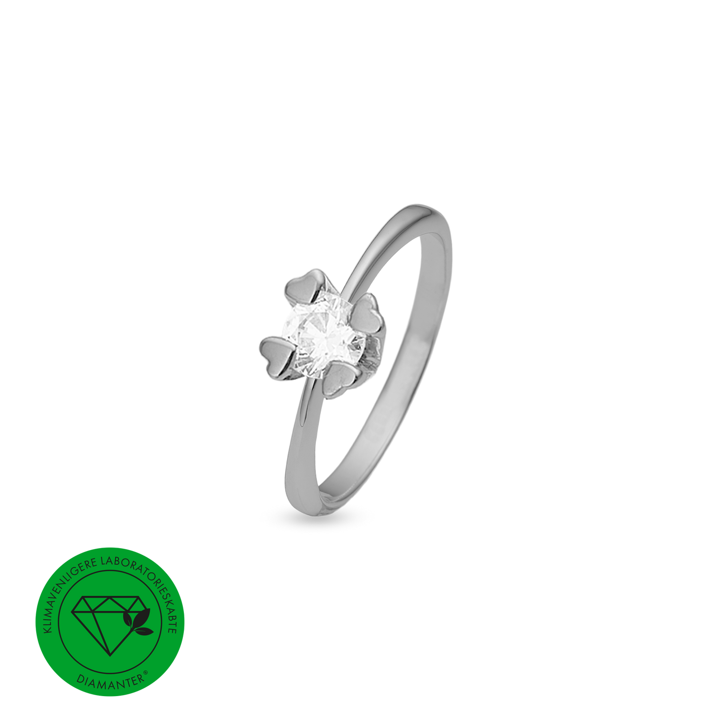 Mary Ring 14 Karat Hvidguld Med 1,00ct W/VS Labgrown Diamant