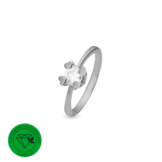 Mary Ring 14 Karat Hvidguld Med 1,00ct W/VS Labgrown Diamant