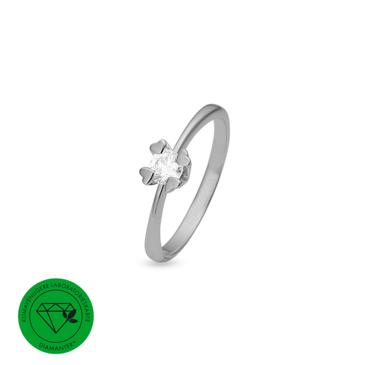 Mary Ring 14 Karat Hvidguld Med 0,40ct W/VS Labgrown Diamant