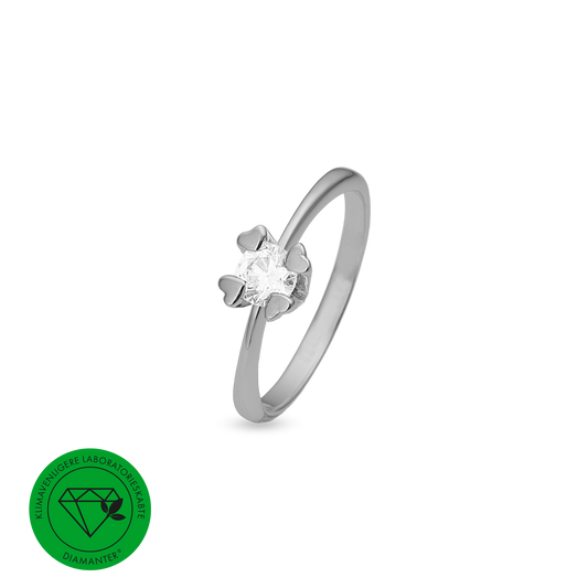 Mary Ring 14 Karat Hvidguld Med 0,75ct W/VS Labgrown Diamant