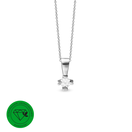 Mary Vedhæng 14 Karat Hvidguld Med 0,25ct W/VS Labgrown Diamant