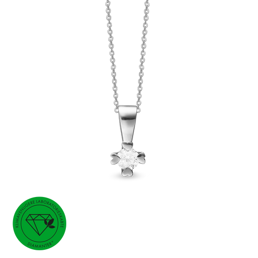 Mary Vedhæng 14 Karat Hvidguld Med 0,40ct W/VS Labgrown Diamant