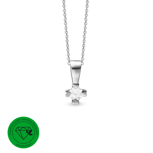 Mary Vedhæng 14 Karat Hvidguld Med 0,50ct W/VS Labgrown Diamant