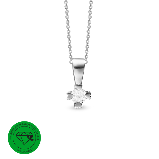Mary Vedhæng 14 Karat Hvidguld Med 0,75ct W/VS Labgrown Diamant