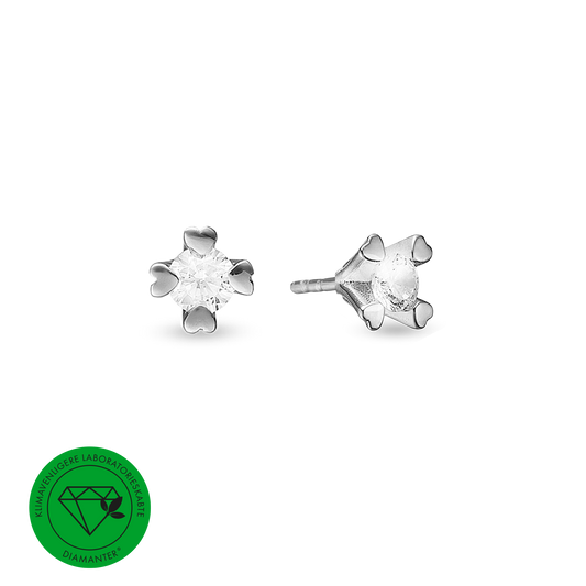 Mary Ørestikker 14 Karat Hvidguld Med 2x1,00ct W/VS Labgrown Diamant