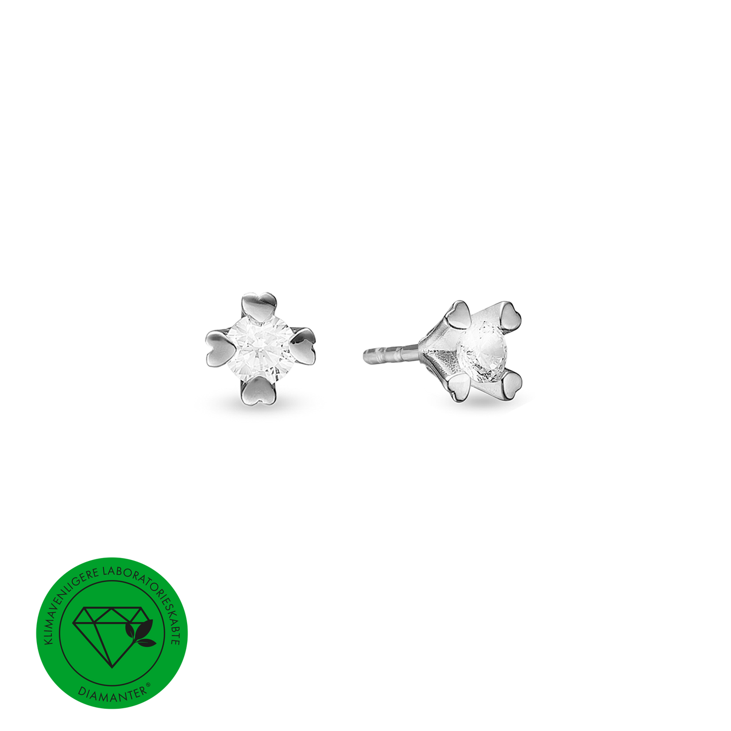 Mary Ørestikker 14 Karat Hvidguld Med 2x0,40ct W/VS Labgrown Diamant