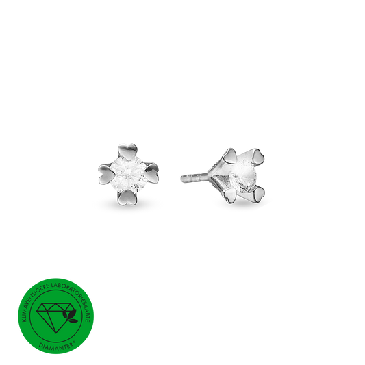 Mary Ørestikker 14 Karat Hvidguld Med 2x0,75ct W/VS Labgrown Diamant