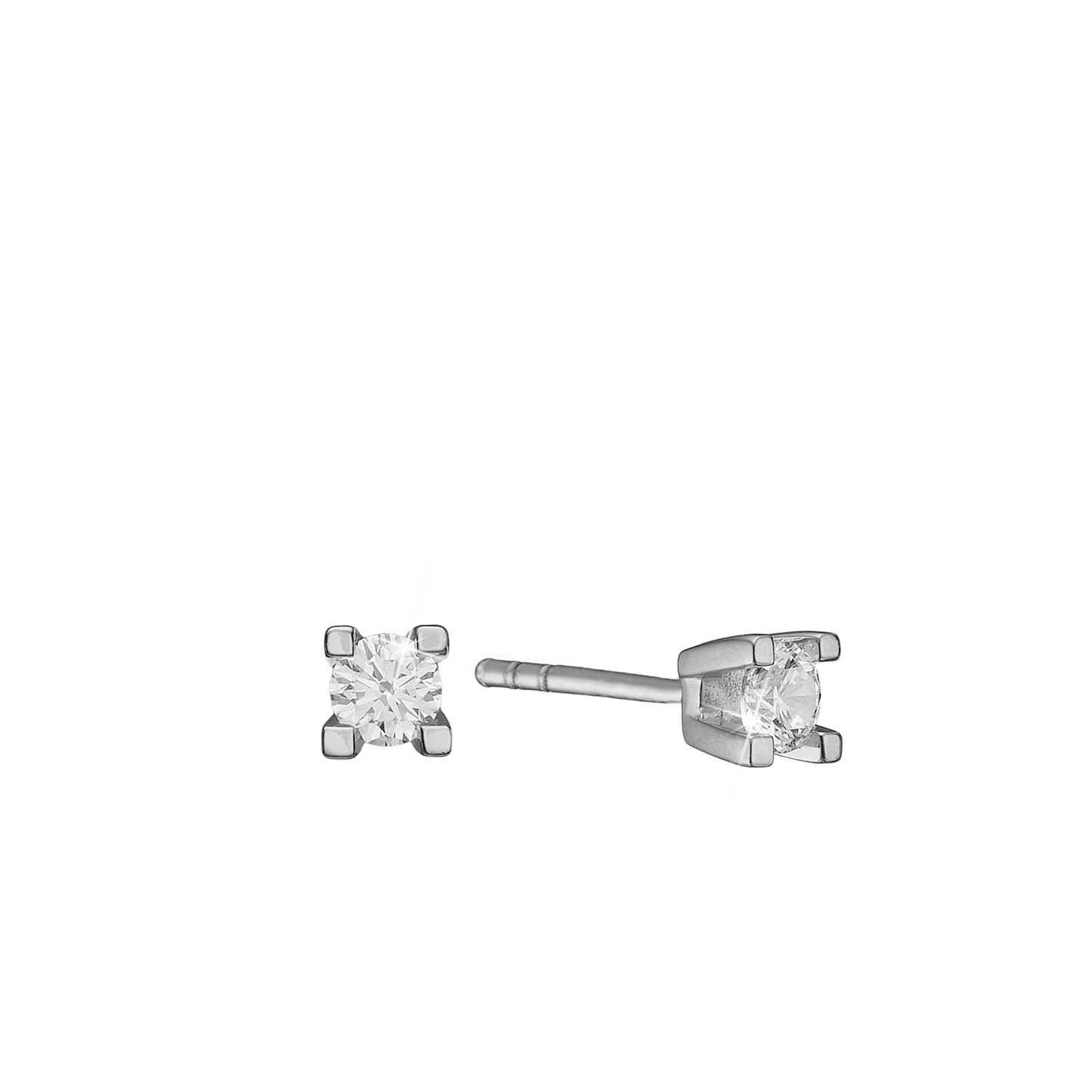 Eternity Ørestikker 14 Karat Hvidguld Med 2x0,10ct W/SI Diamant