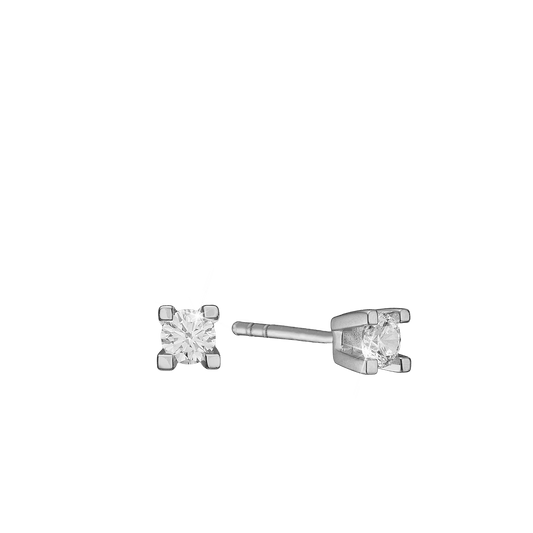 Eternity Ørestikker 14 Karat Hvidguld Med 2x0,10ct W/SI Diamant