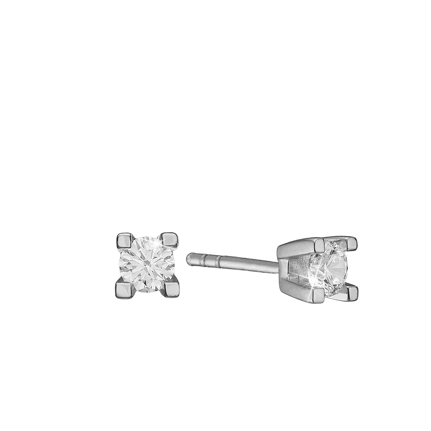 Eternity Ørestikker 14 Karat Hvidguld Med 2x0,30ct W/SI Diamant