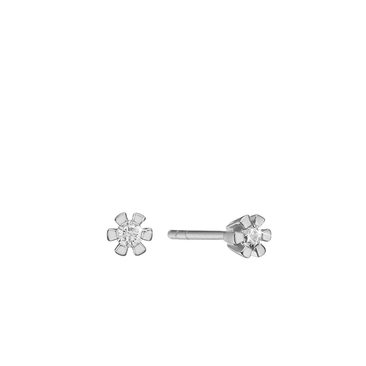 Eternity Ørestikker 14 Karat Hvidguld Med 2x0,05ct W/SI Diamant