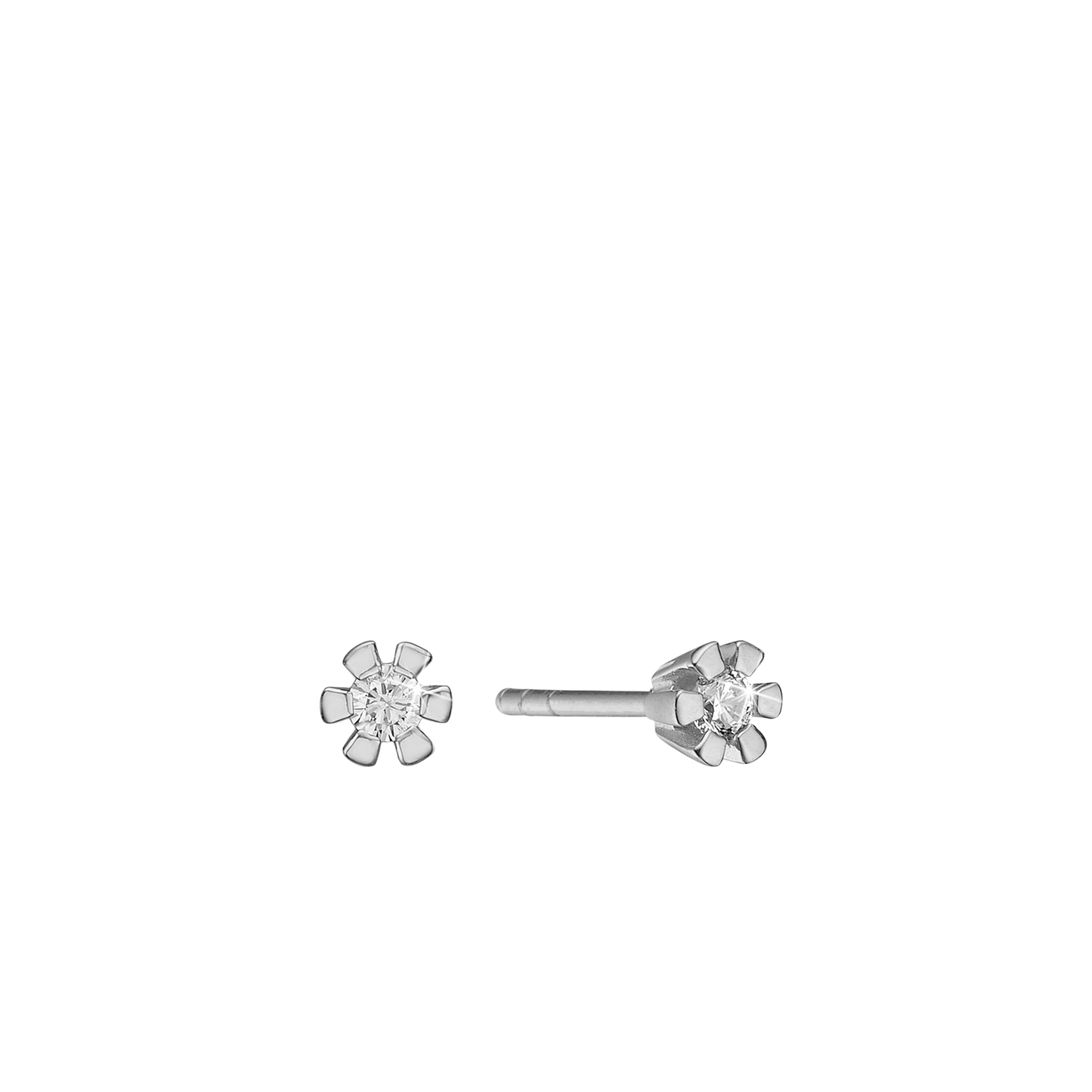 Eternity Ørestikker 14 Karat Hvidguld Med 2x0,10ct W/SI Diamant
