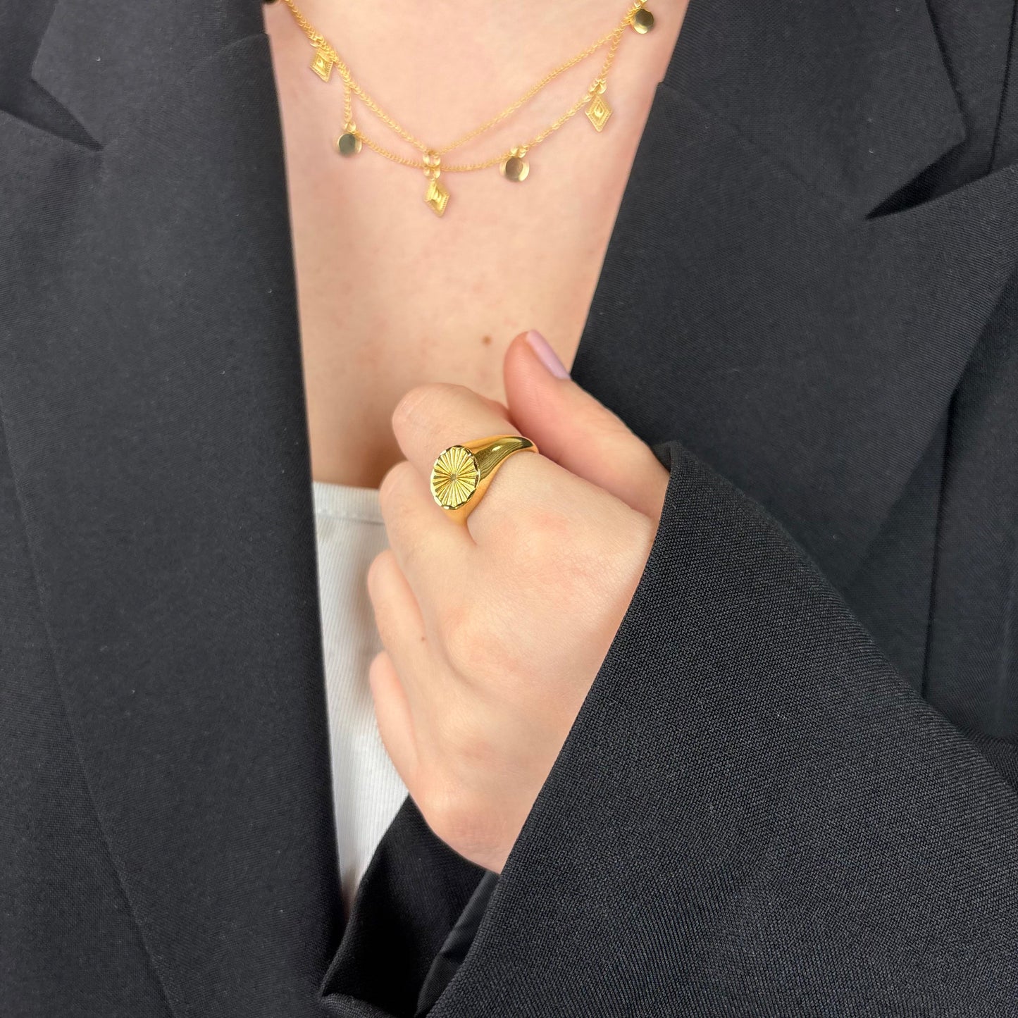 Ring Magic Coin Forgyldt Sterling Sølv