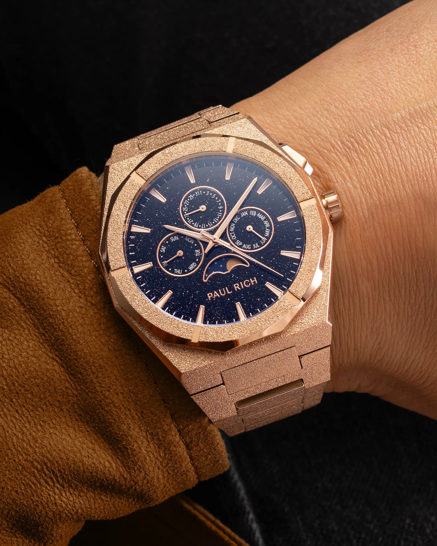 Moonphase Frosted Star Dust II Rose Gold