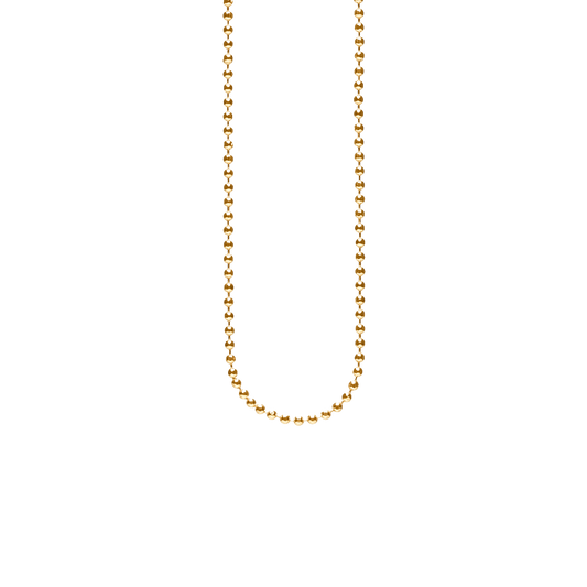 Halskæde Collier Kugle Facet Forgyldt Sterling Sølv 60 cm
