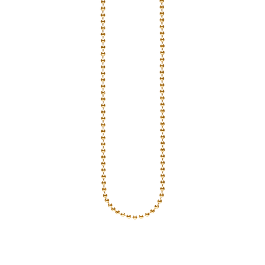 Halskæde Collier Kugle Facet Forgyldt Sterling Sølv 70 cm