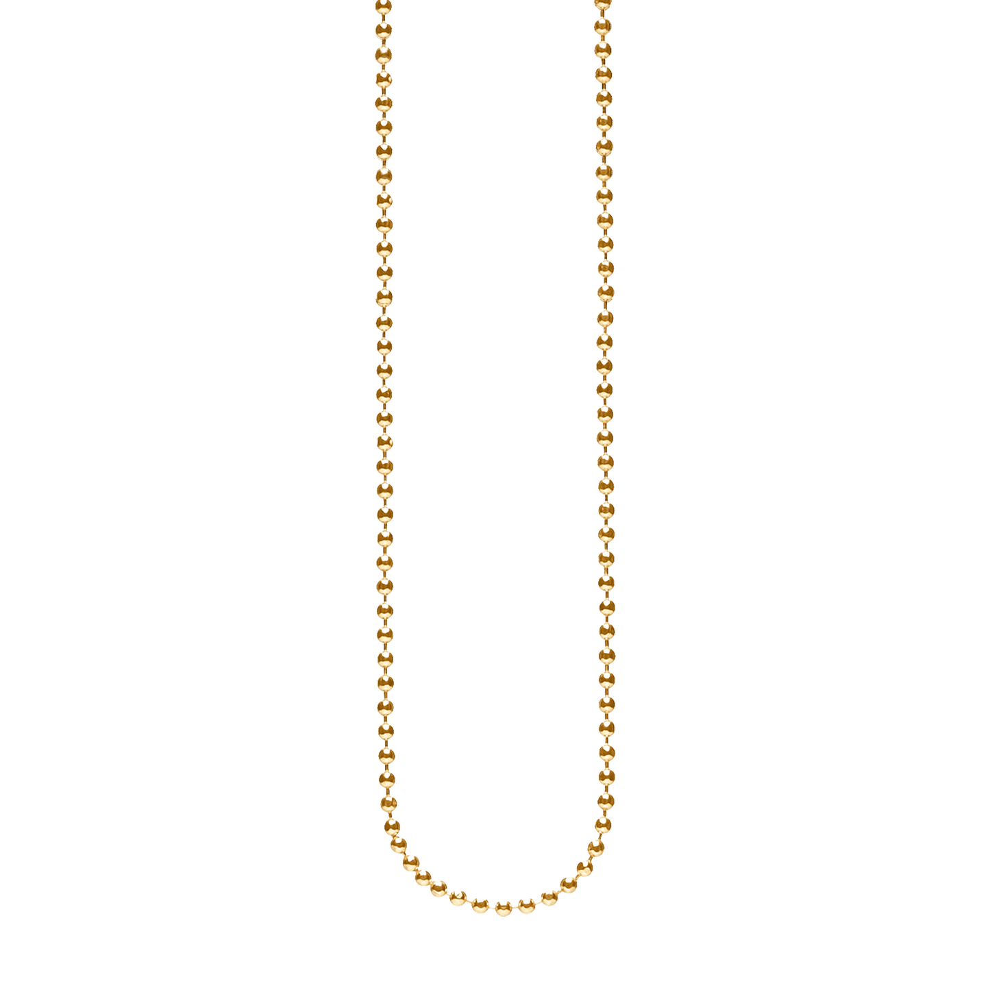 Halskæde Collier Kugle Facet Forgyldt Sterling Sølv 80 cm