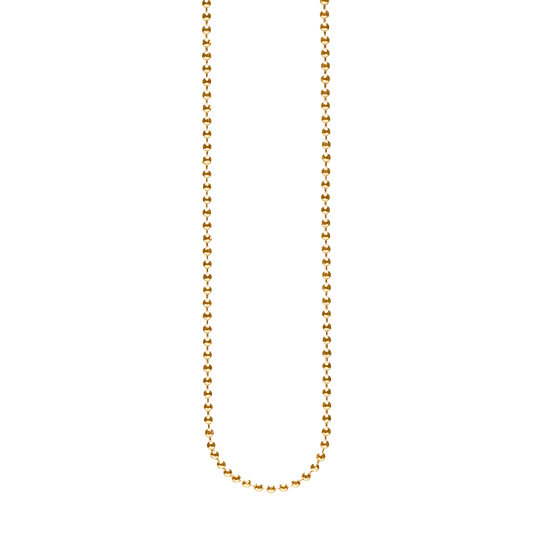 Halskæde Collier Kugle Facet Forgyldt Sterling Sølv 80 cm