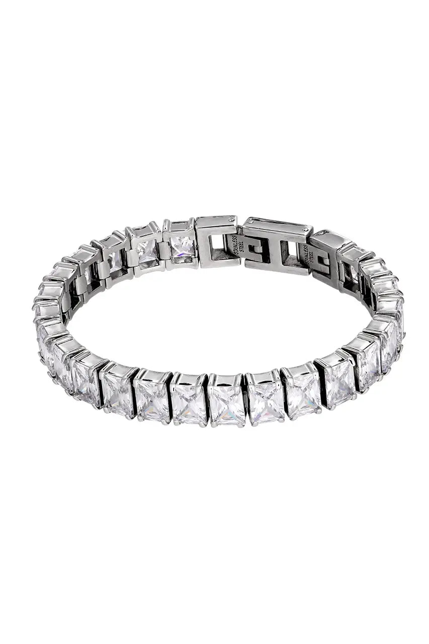 DYRBERG/KERN - Tennisarmbånd - Baguette  - Silver