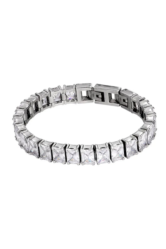 DYRBERG/KERN - Tennisarmbånd - Baguette  - Silver