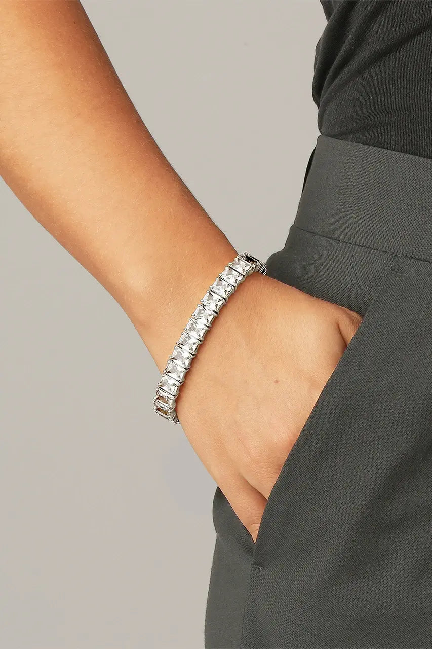 DYRBERG/KERN - Tennisarmbånd - Baguette  - Silver
