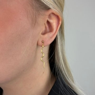 Øreringe Snake Forgyldt Sterling Sølv