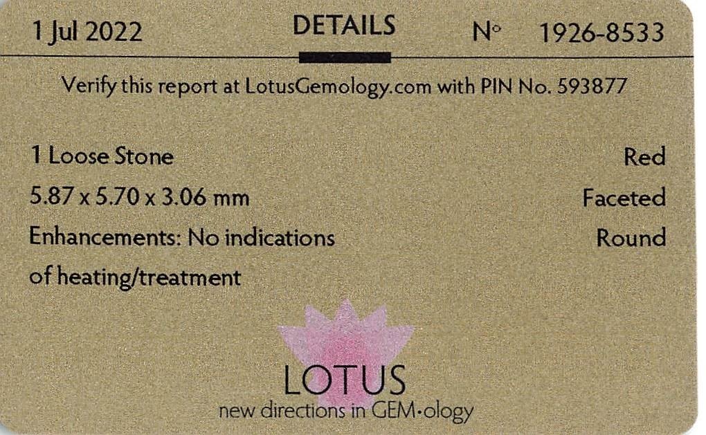Red (Burma) Ruby - 1.01 ct