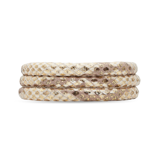 STORY armbånd 70 cm læder, gold snake