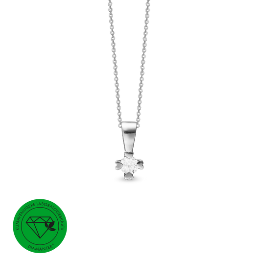 Mary Vedhæng 8 Karat Hvidguld Med 0,20ct W/VS Labgrown Diamant