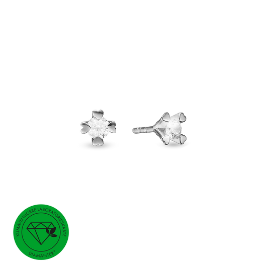 Mary Ørestikker 8 Karat Hvidguld Med 2x0,20ct W/VS Labgrown Diamant